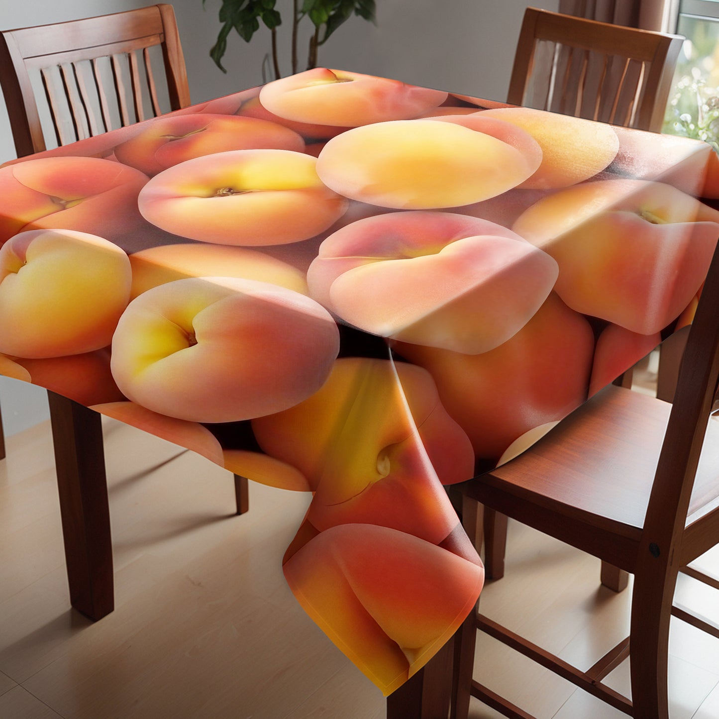 Peaches Square Tablecloth
