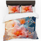 Peach to Turquoise Floral Duvet Cover Set