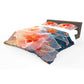Peach to Turquoise Floral Duvet Cover Set
