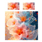 Peach to Turquoise Floral Duvet Cover Set