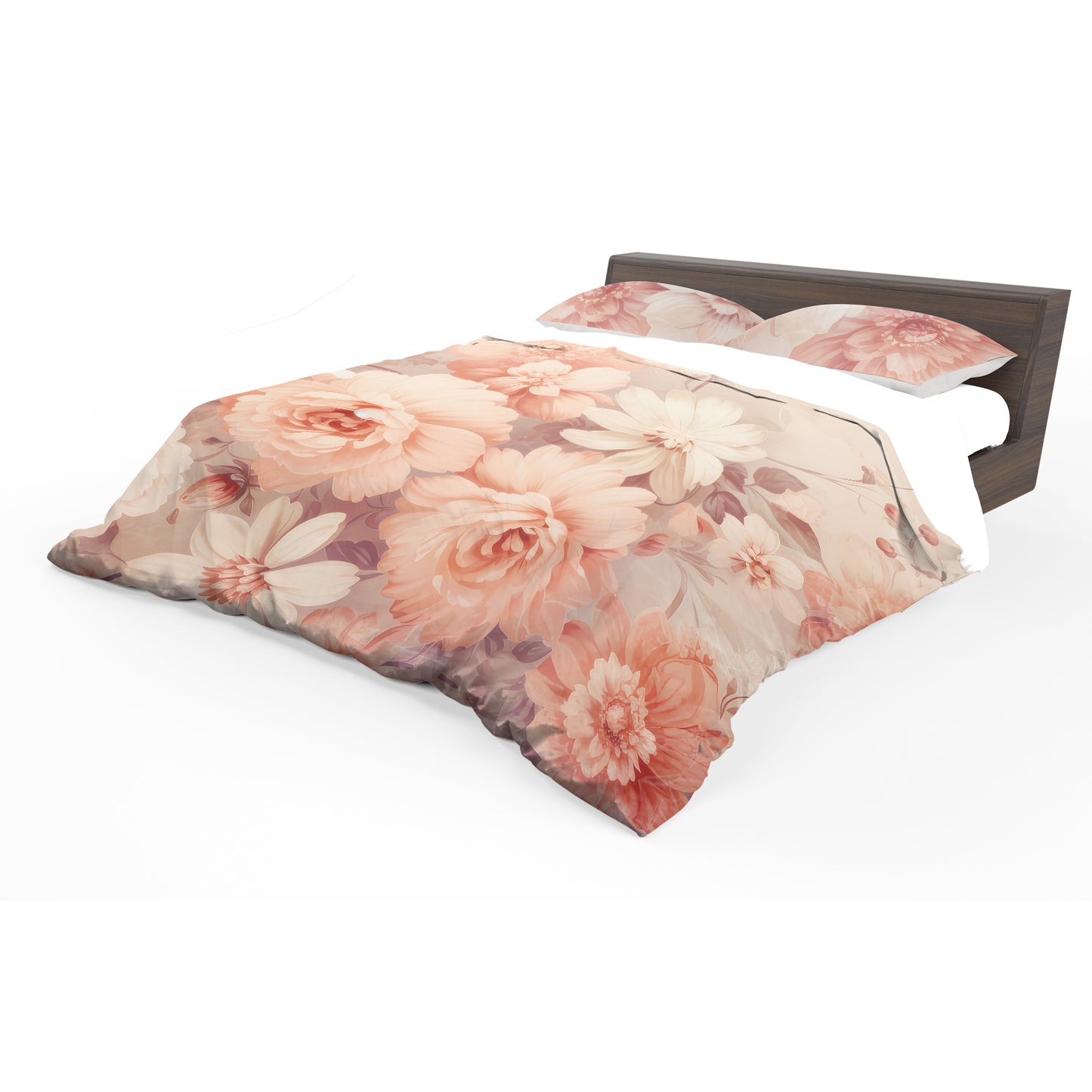 Peachy Antique Petal Whispers Duvet Cover Set