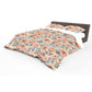 Peachy Dahlia Flowers Duvet Cover Set