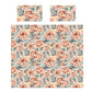 Peachy Dahlia Flowers Duvet Cover Set
