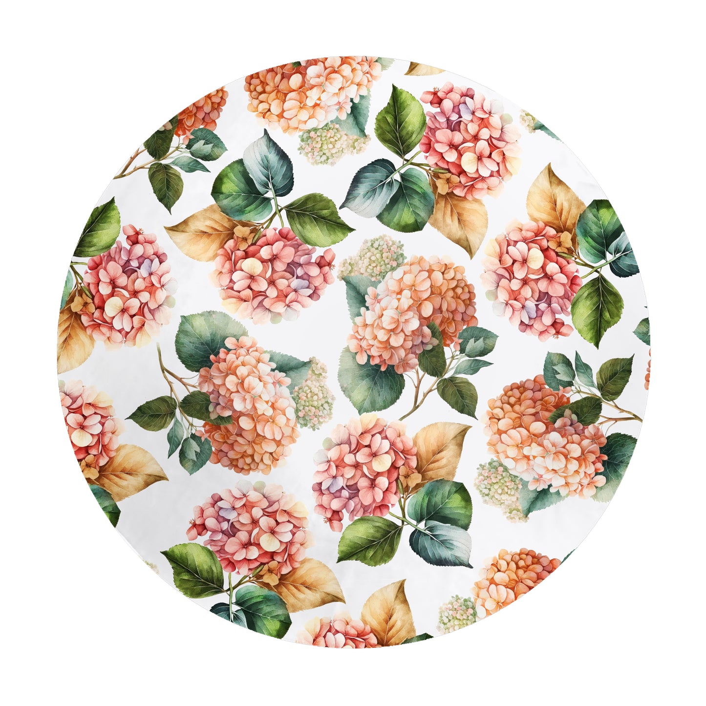 Peachy Hydrangeas Round Tablecloth by Mark van Vuuren