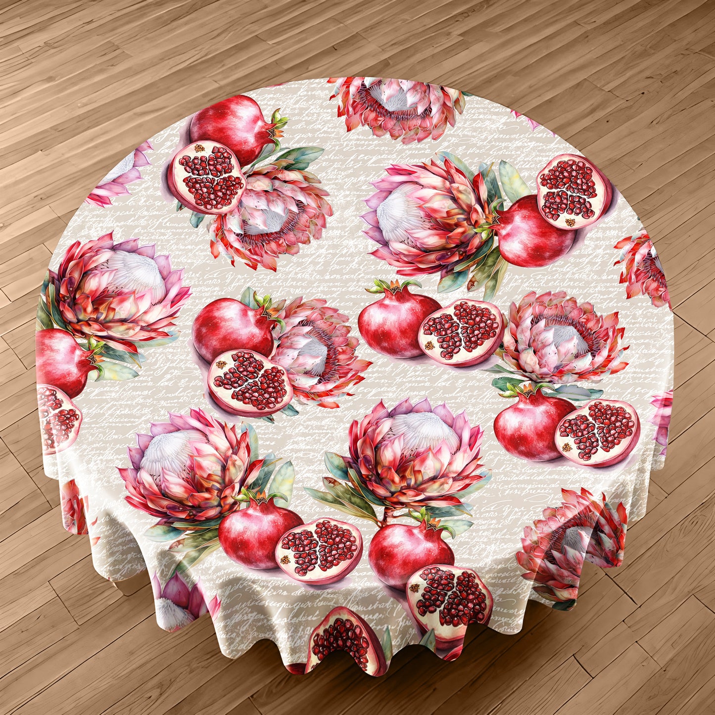 Peachy Hydrangeas Round Tablecloth by Mark van Vuuren