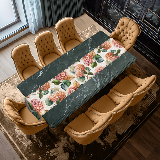 Peachy Hydrangeas Table Runner by Mark van Vuuren