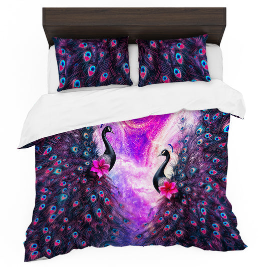 Peacock Galaxy Duvet Cover Set