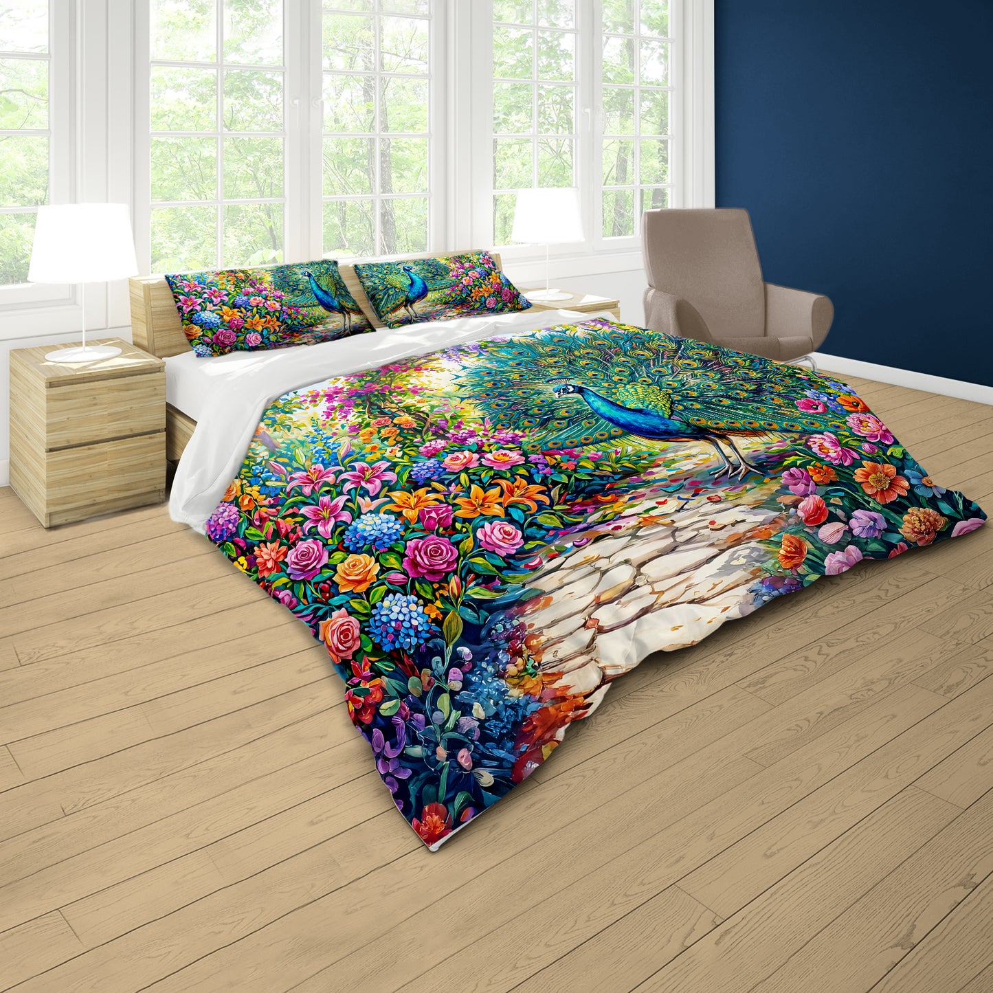 Peacock Garden Duvet Cover Set