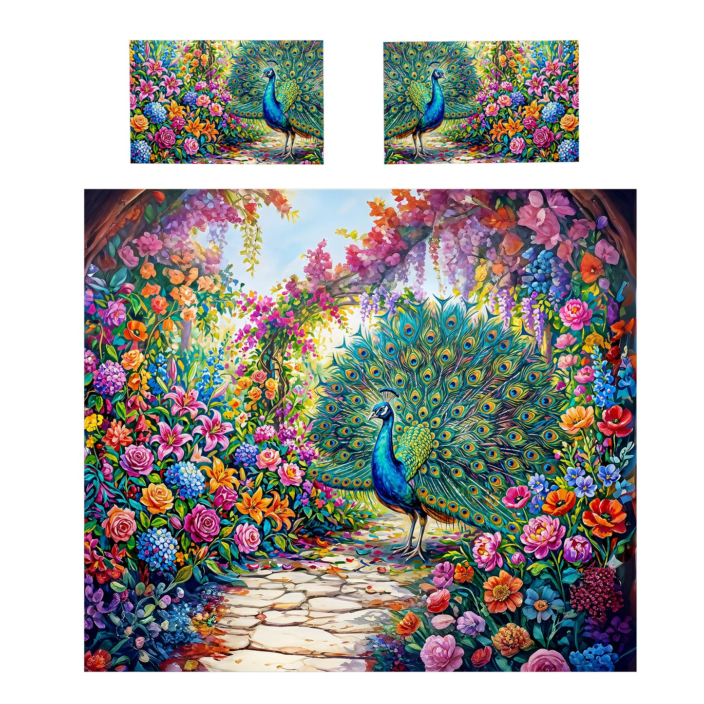 Peacock Garden Duvet Cover Set