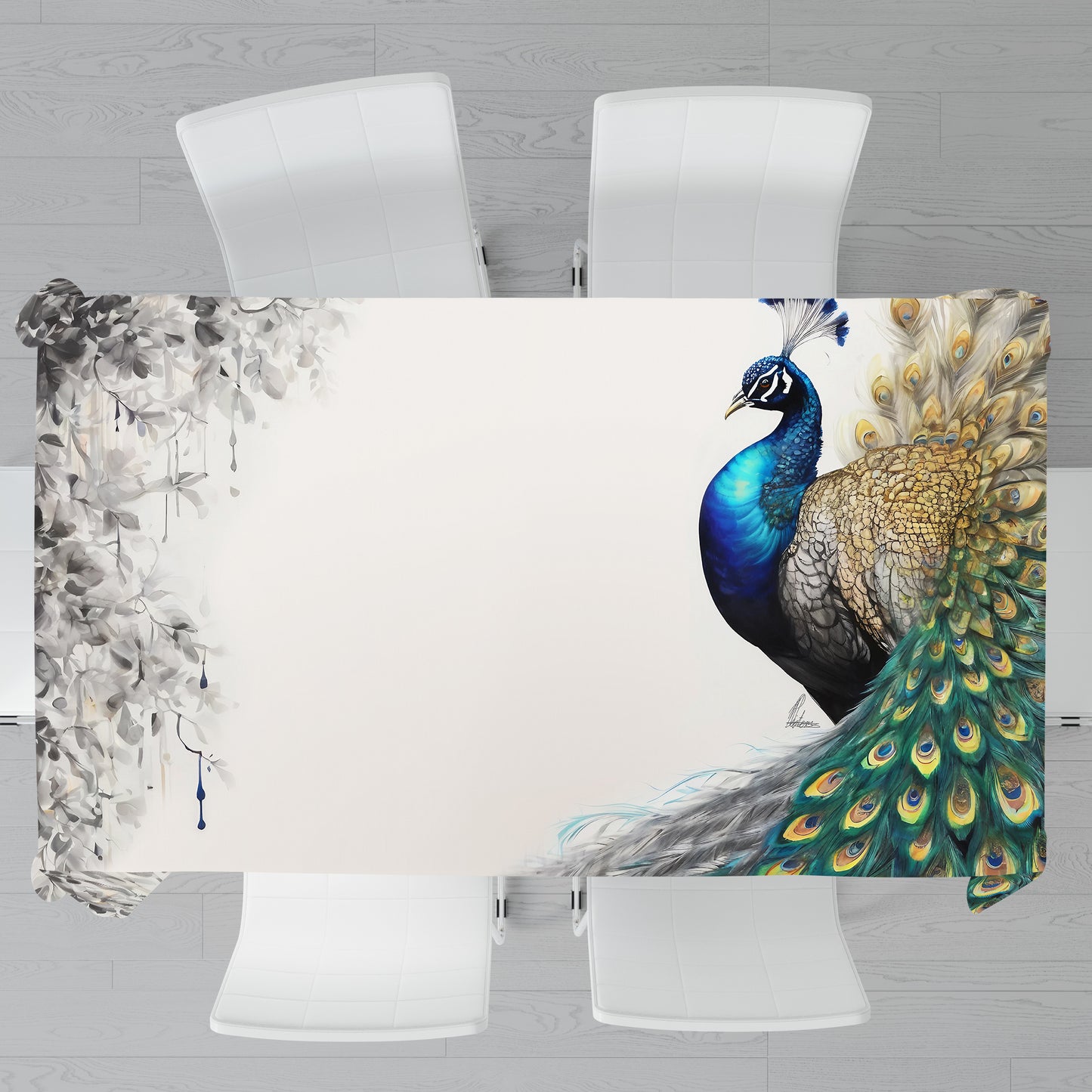 Peacock's Eclipse Plumage By Nathan Pieterse Rectangle Tablecloth