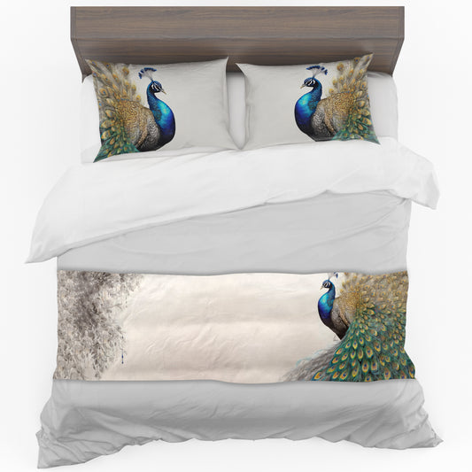 Peacock's Eclipsed Plumage By Nathan Pieterse Bed Runner and Optional Pillowcases
