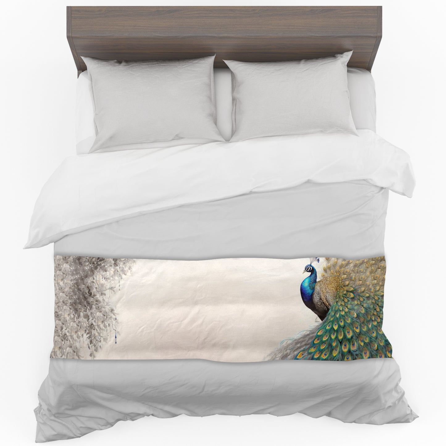 Peacock's Eclipsed Plumage By Nathan Pieterse Bed Runner and Optional Pillowcases