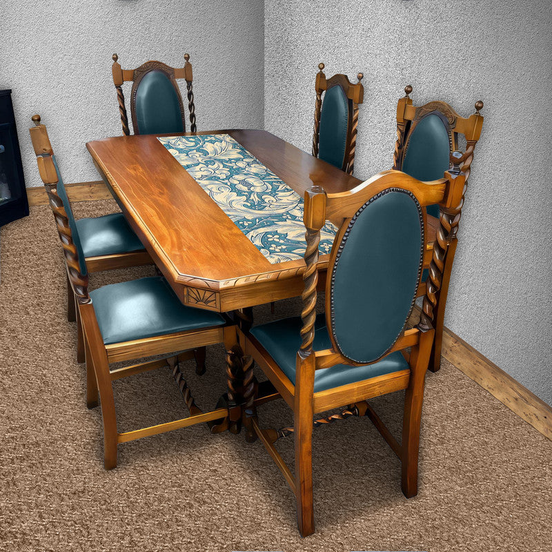 Pearl White Floral 160cm Table Runner