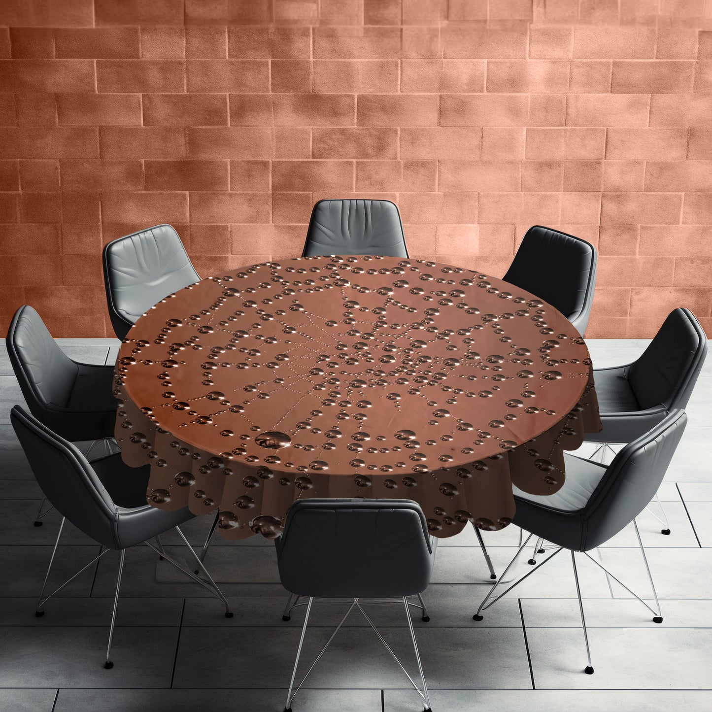 Pearl Spiderweb Round Tablecloth by Annette Heymans