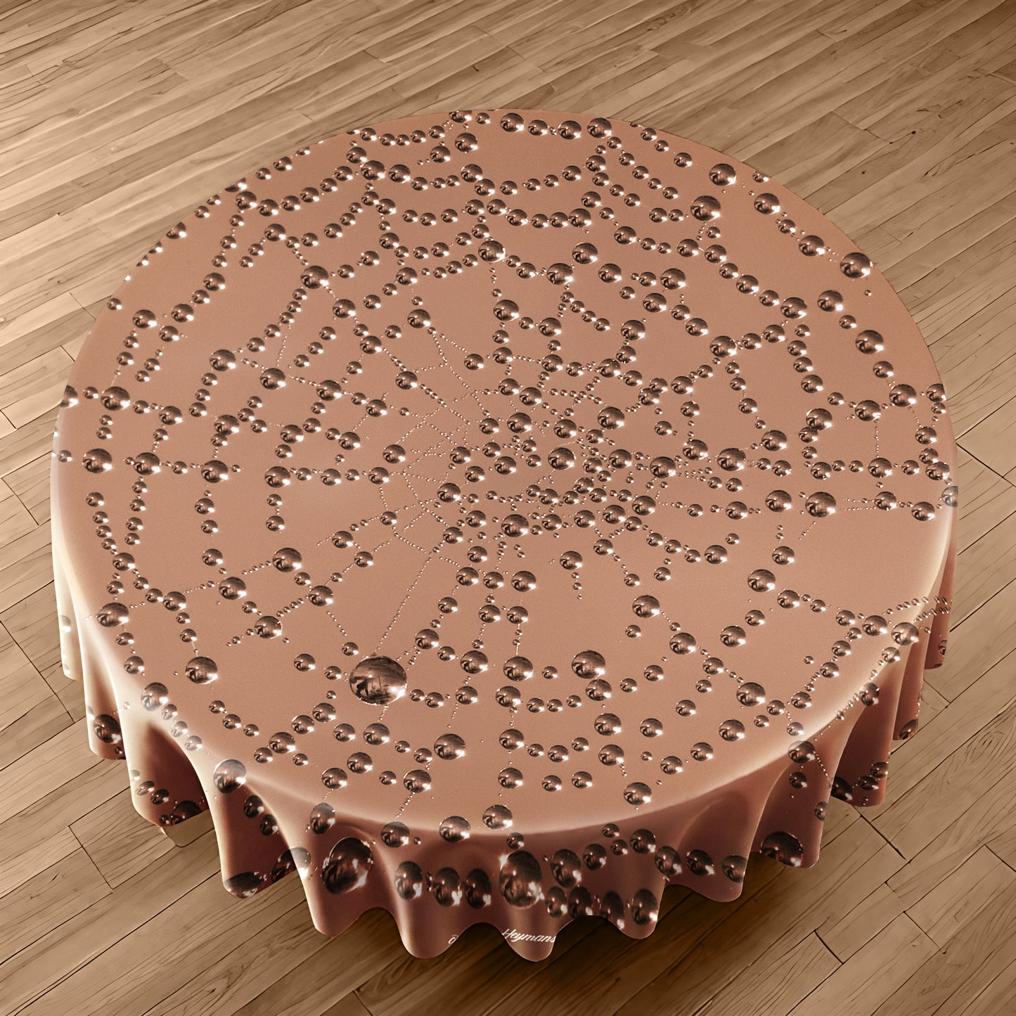 Pearl Spiderweb Round Tablecloth by Annette Heymans