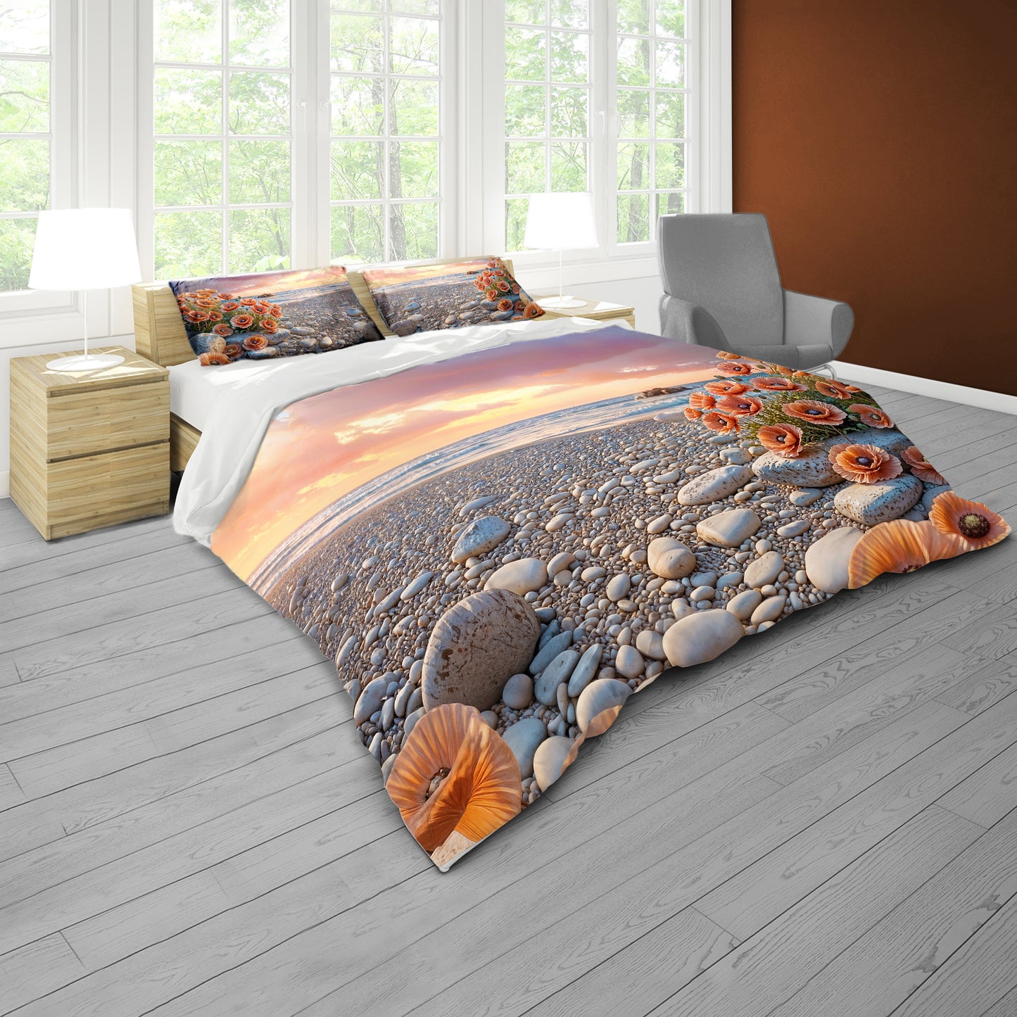 Pebbles on the Beach Duvet Cover Set