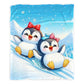 Penquins Playing Toddler Fleece Blanket