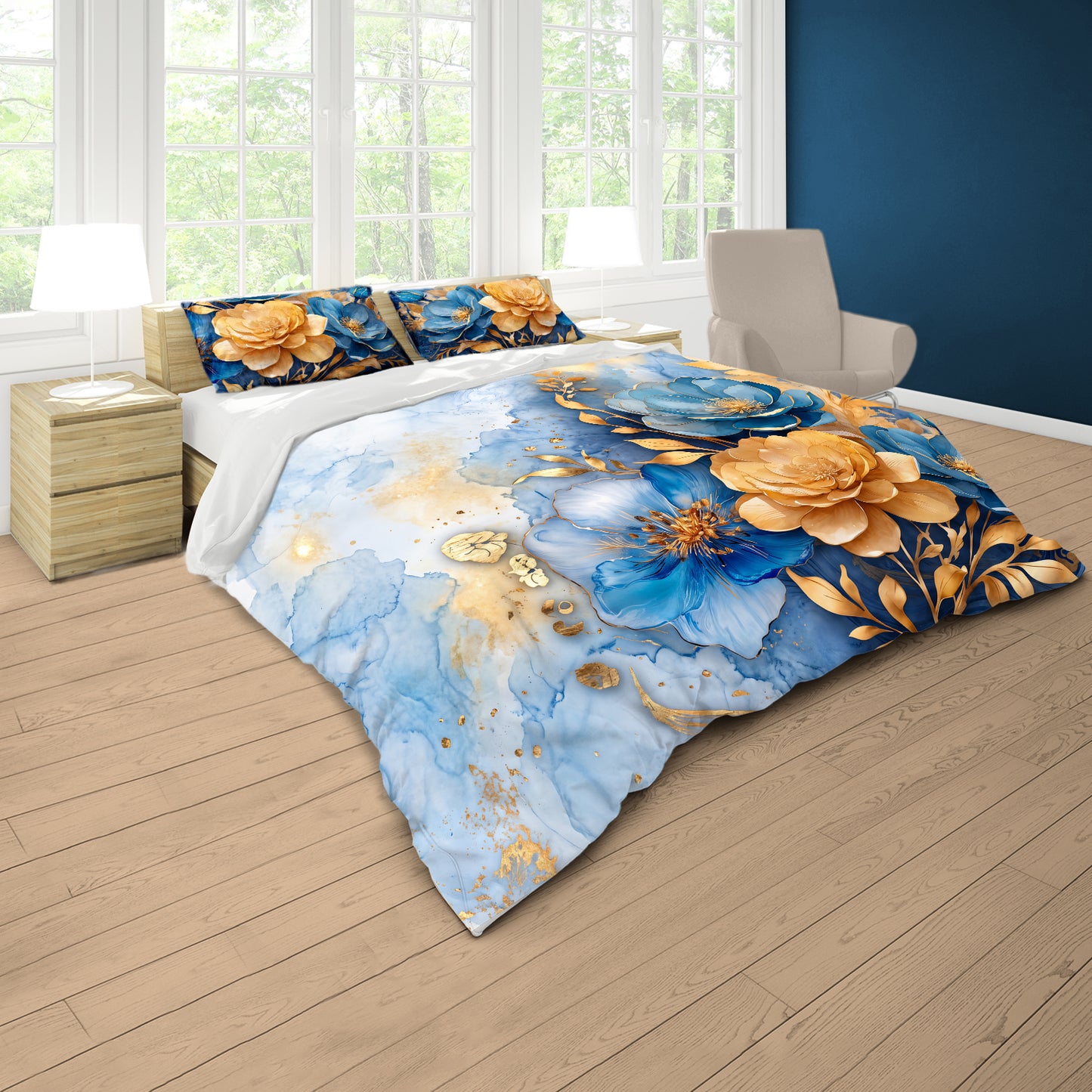 Peonies and Camellias Oasis Duvet Cover Set