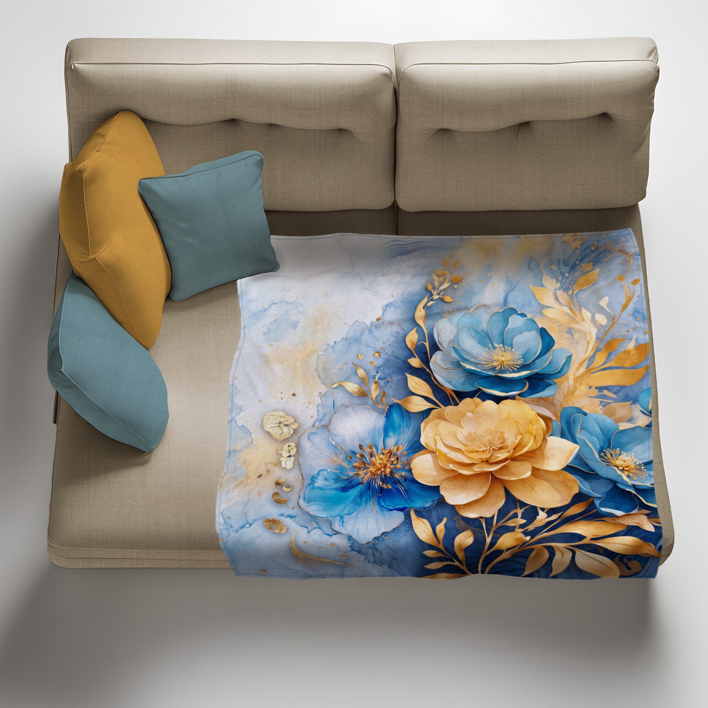 Peonies and Camellias Oasis Light Weight Fleece