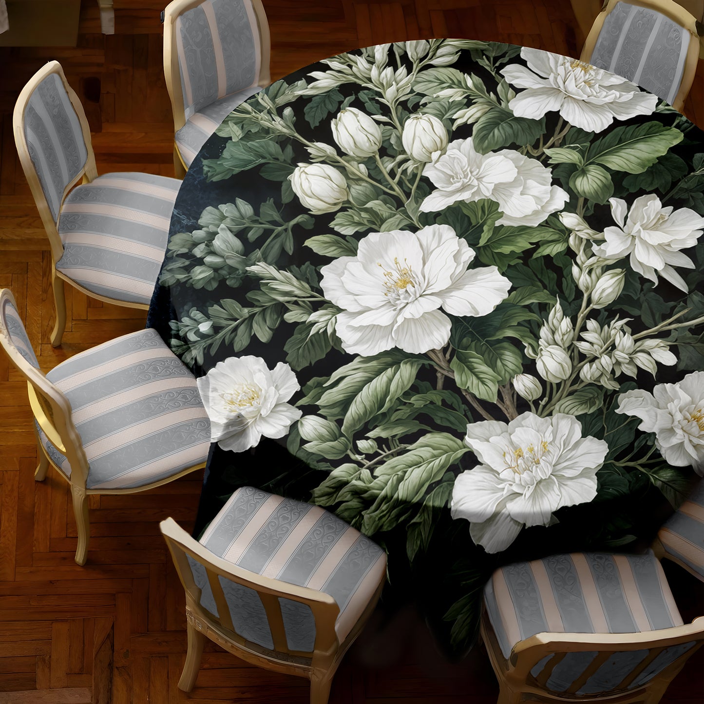 Perfect White Rose 2,3m Round Tablecloth