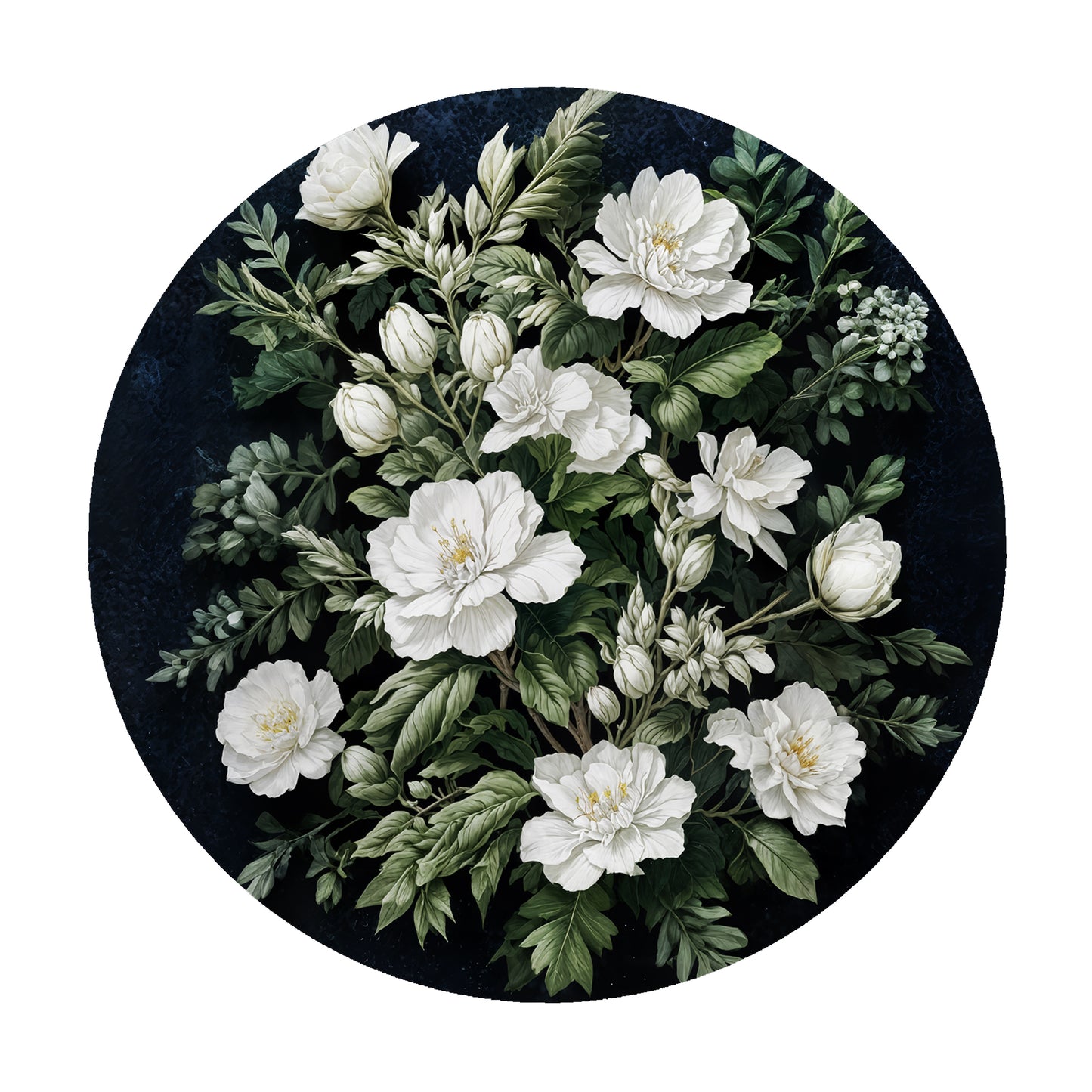 Perfect White Rose 2,3m Round Tablecloth