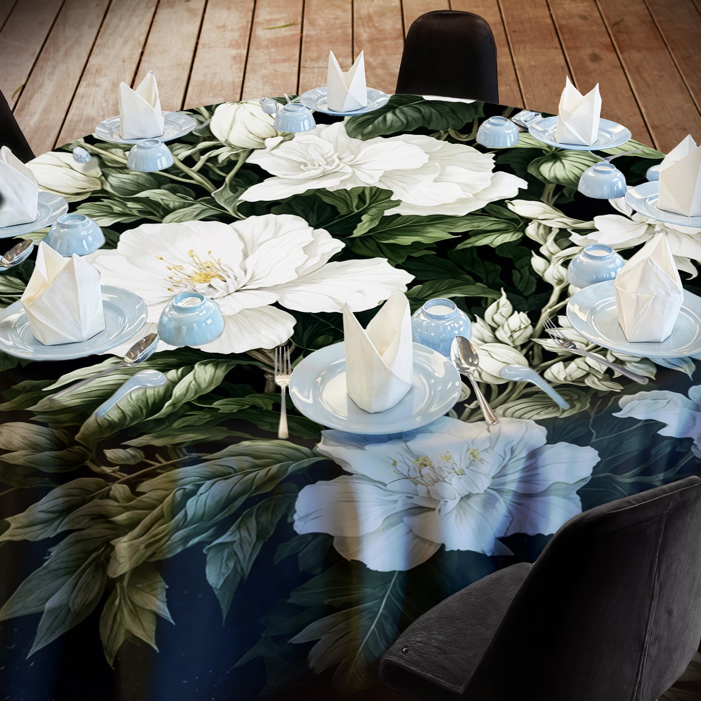 Perfect White Rose 2,3m Round Tablecloth