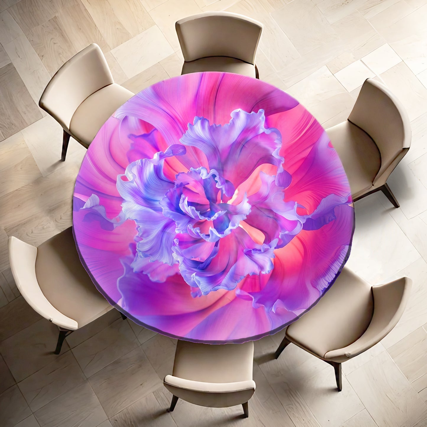 Petal Fusion Round Tablecloth