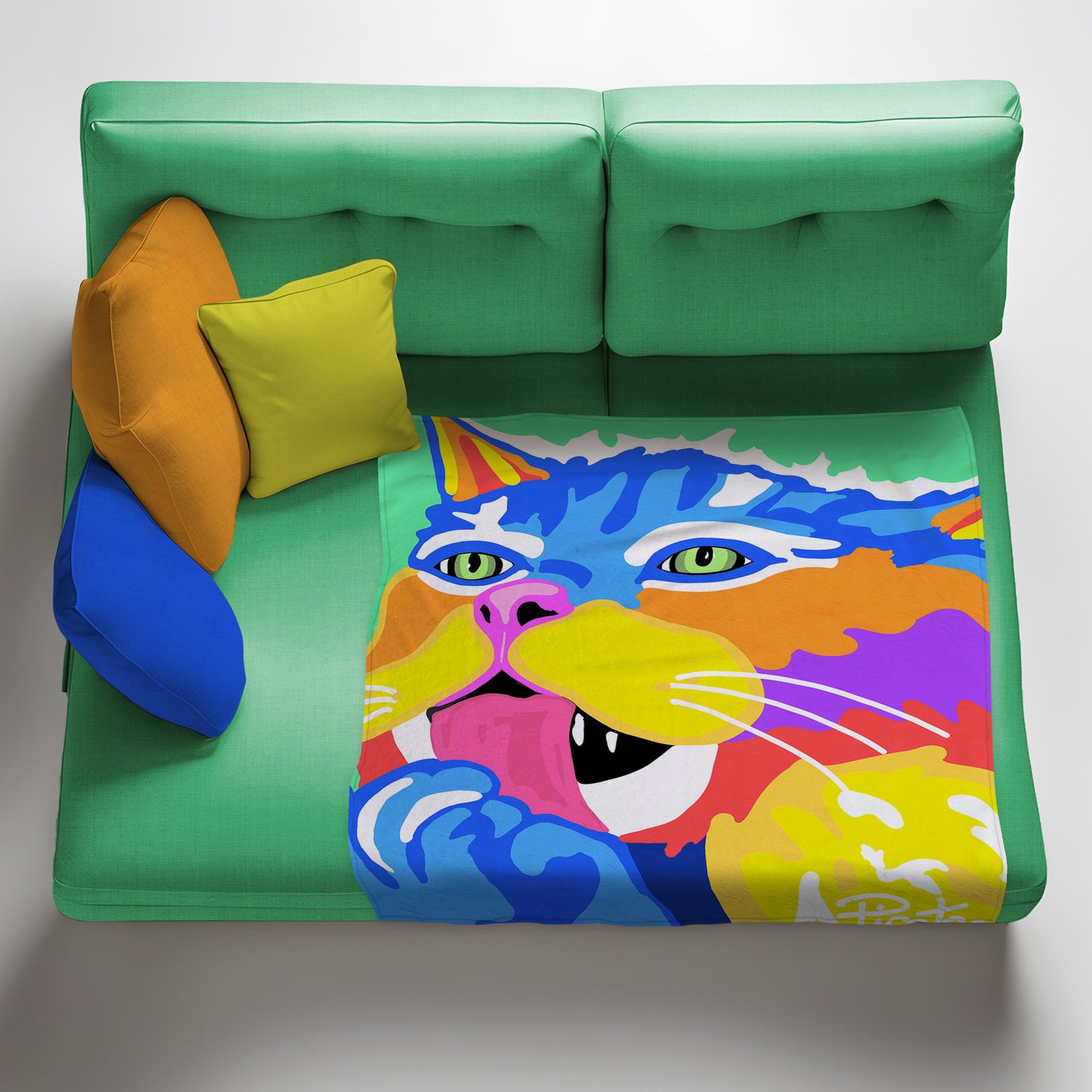 Paw Licious Cat Light Weight Fleece Blanket by Picatso