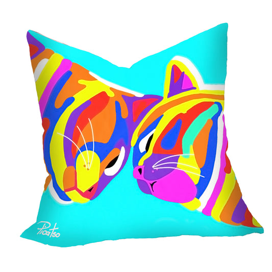 Teal Sleeping Cats Luxury Scatter By Picatso