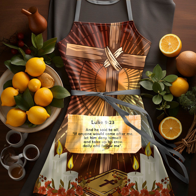 Pick up Your Cross Medium Length Apron