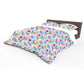 Pink And Blue Floral Duvet Cover Set