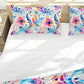 Pink And Blue Floral Duvet Cover Set