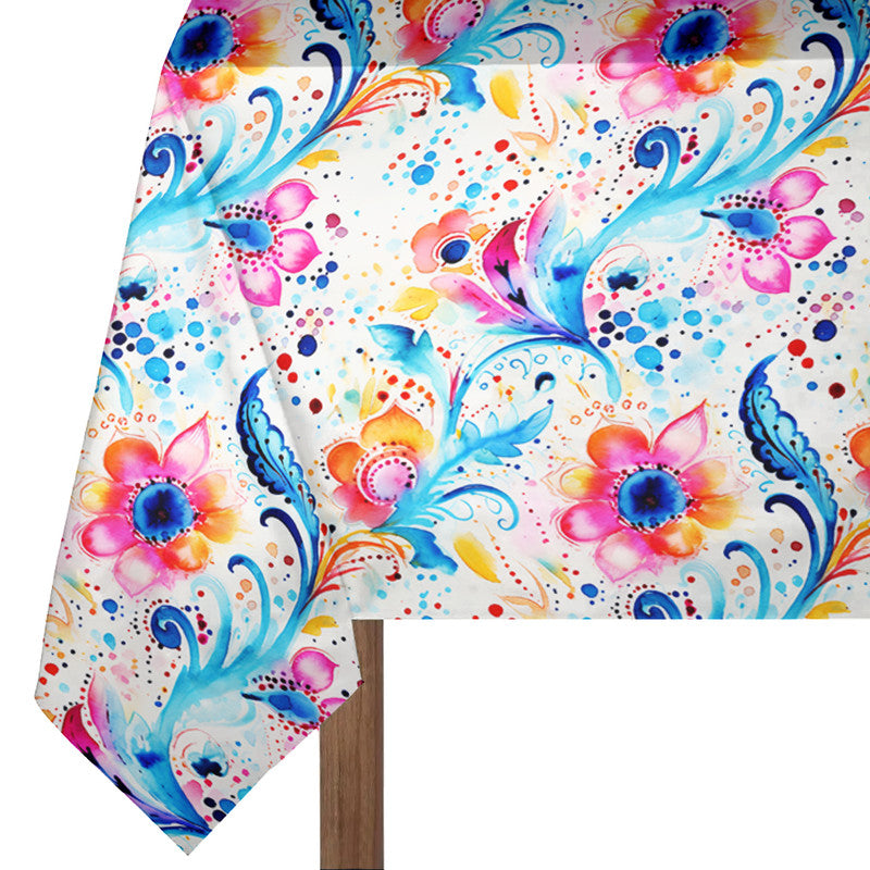 Pink And Blue Rectangle Tablecloth