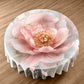 Pink And Grey Rose Round Tablecloth