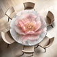 Pink And Grey Rose Round Tablecloth