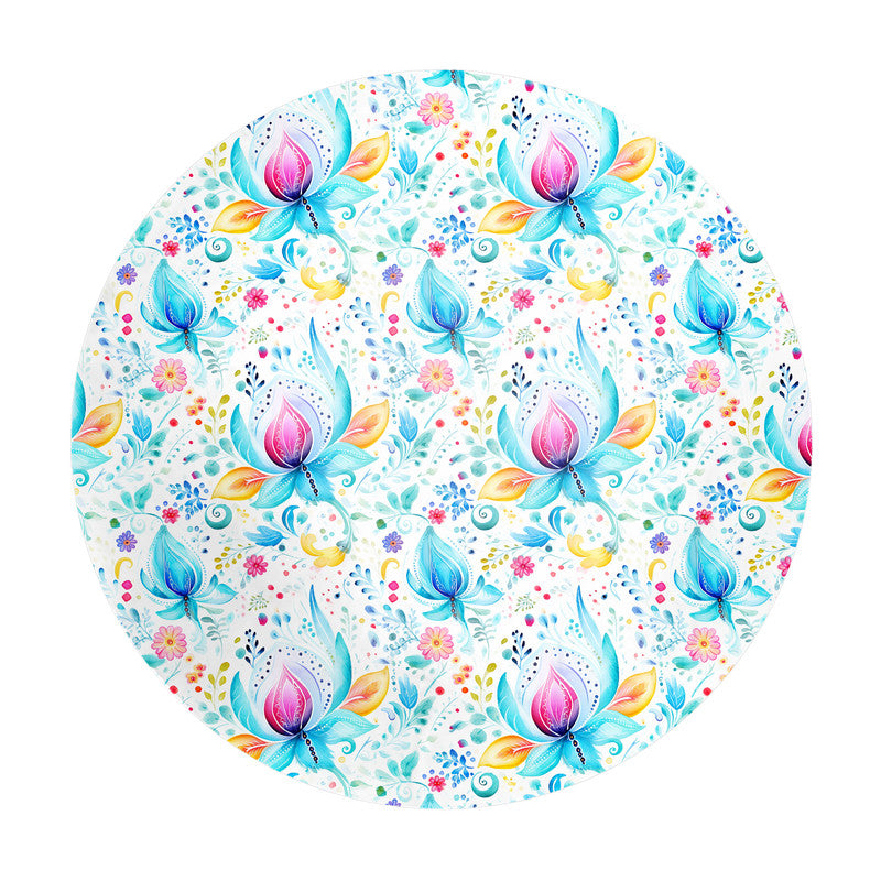 Pink Blooms Round Tablecloth