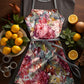 Pink Floral Arrangement Medium Length Apron By Mark Van Vuuren