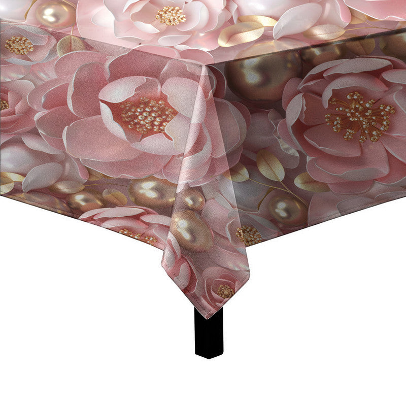 Pink Floral Square Tablecloth