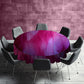 Pink Fluffy Flamingo Feathers Round Tablecloth