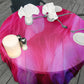 Pink Fluffy Flamingo Feathers Round Tablecloth