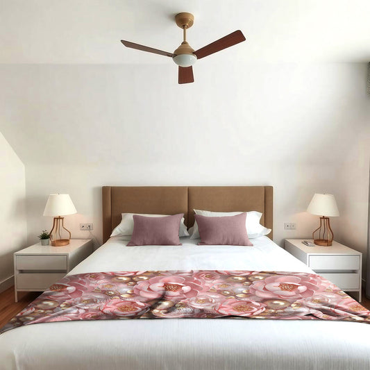 Pink Peonies Light Bed Throw