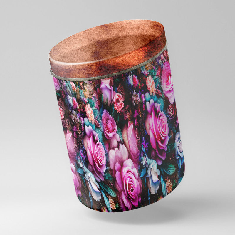 Pink Roses Against the Wall Drum Decoupage