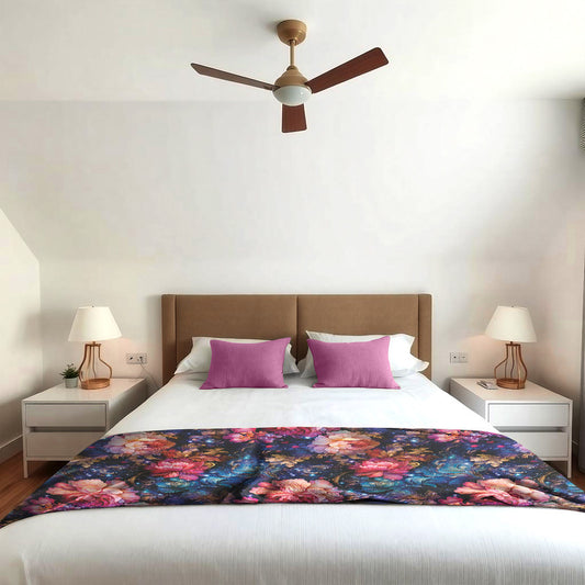 Pink Roses Light Bed Throw