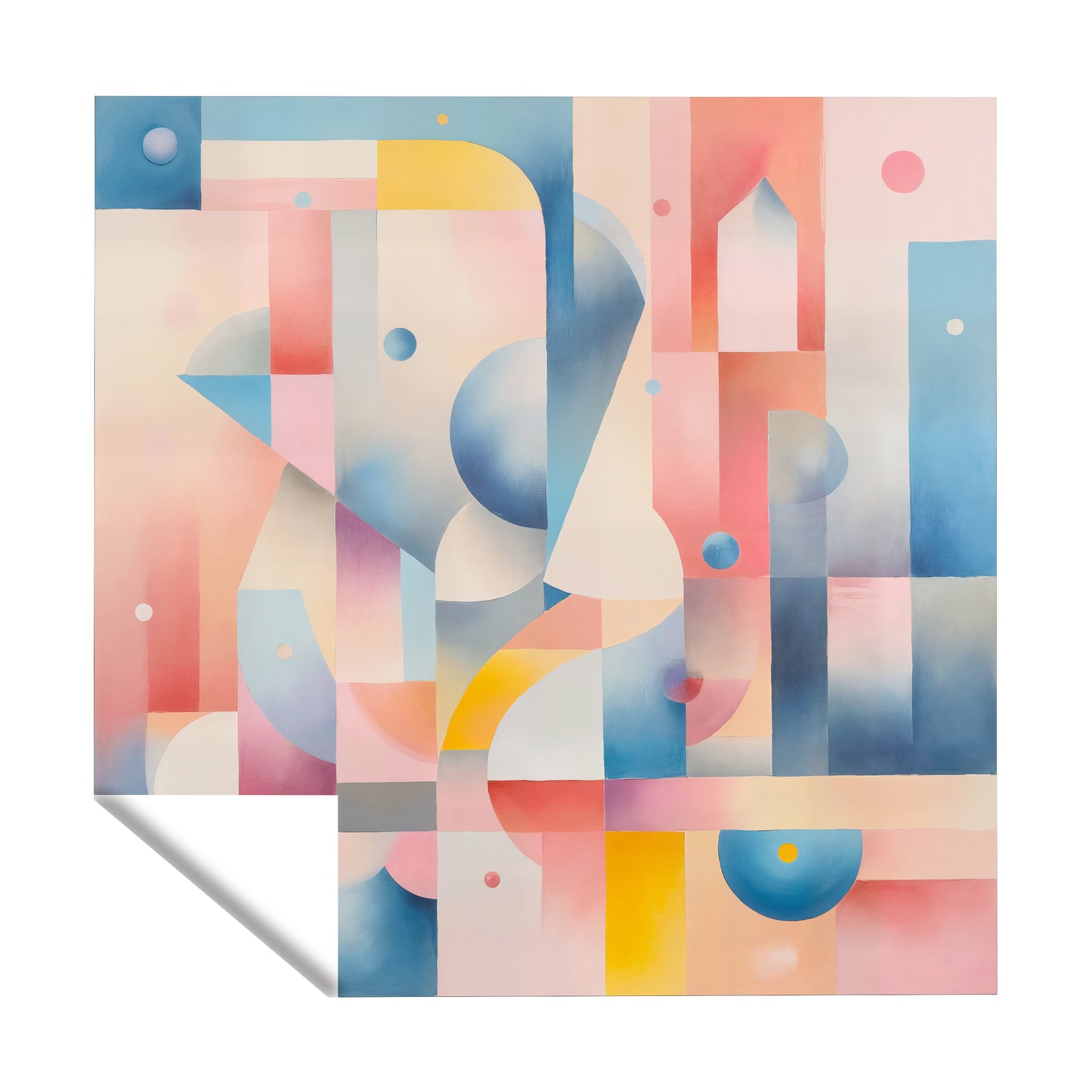 Pink Abstract Shapes Square Tablecloth
