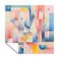 Pink Abstract Shapes Square Tablecloth