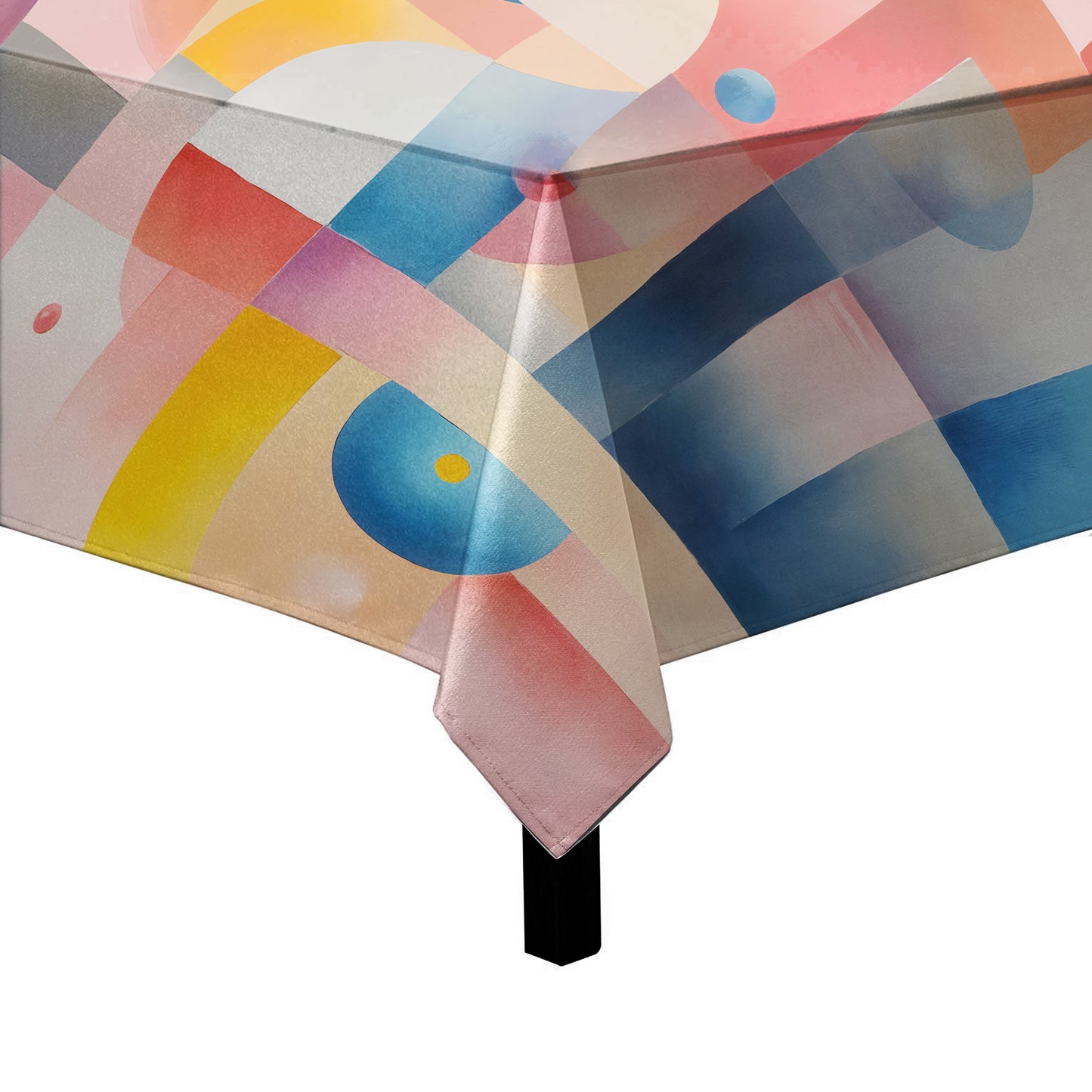 Pink Abstract Shapes Square Tablecloth