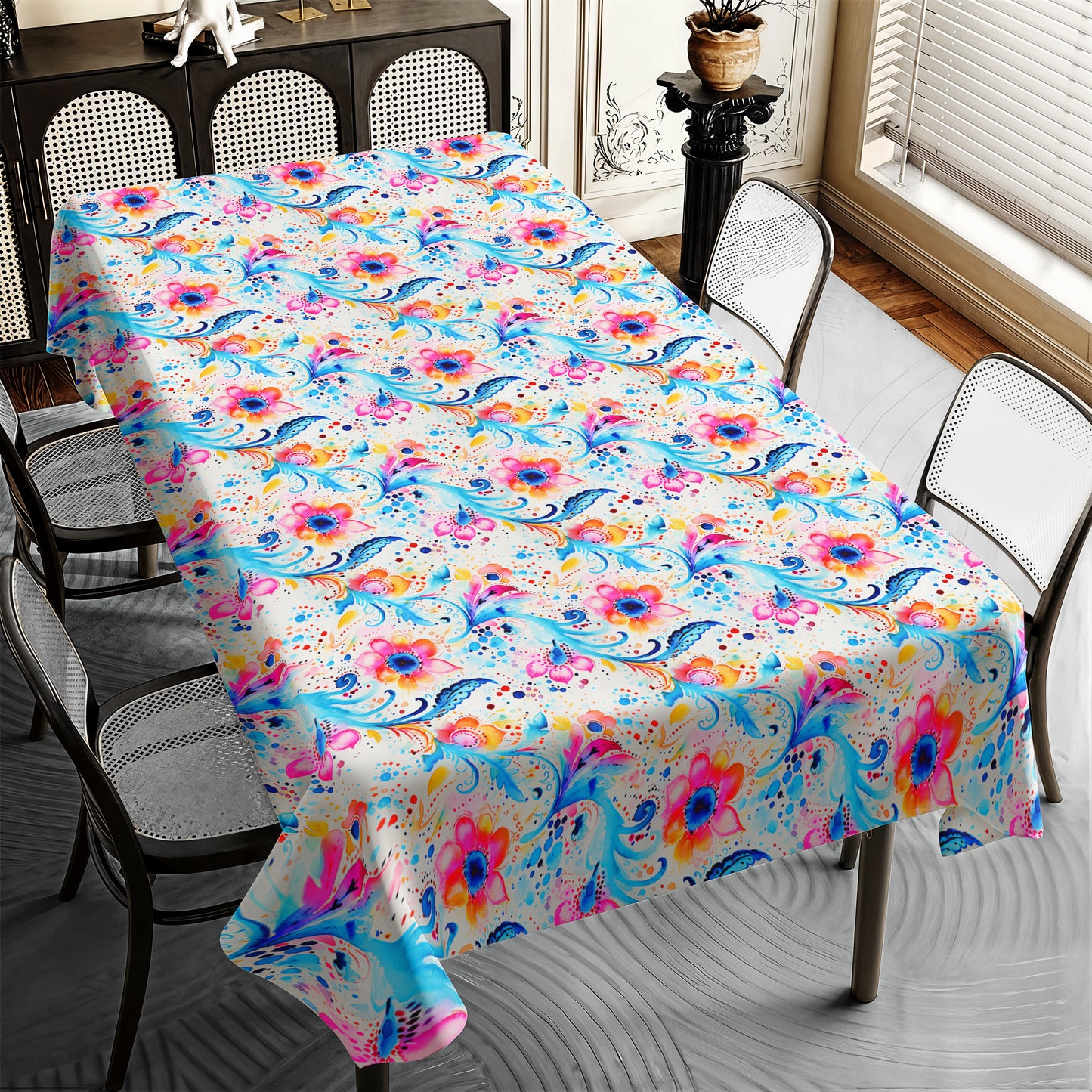 Pink And Blue Rectangle Tablecloth