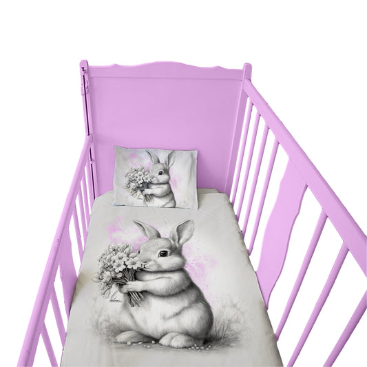 Pink Baby Bunny Cot Duvet Set By Nathan Pieterse
