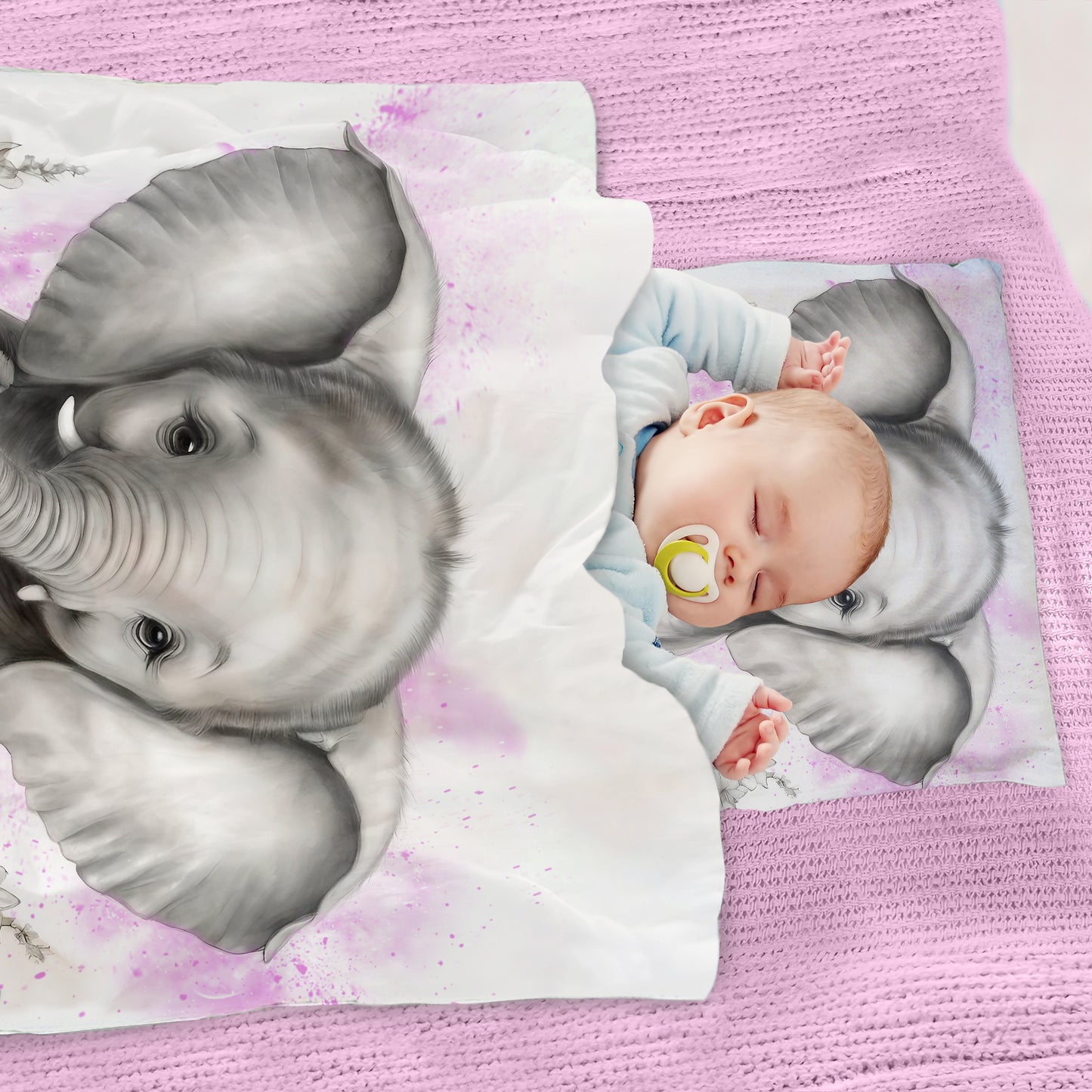 Pink Baby Elephant By Nathan Pieterse Cot Duvet Set