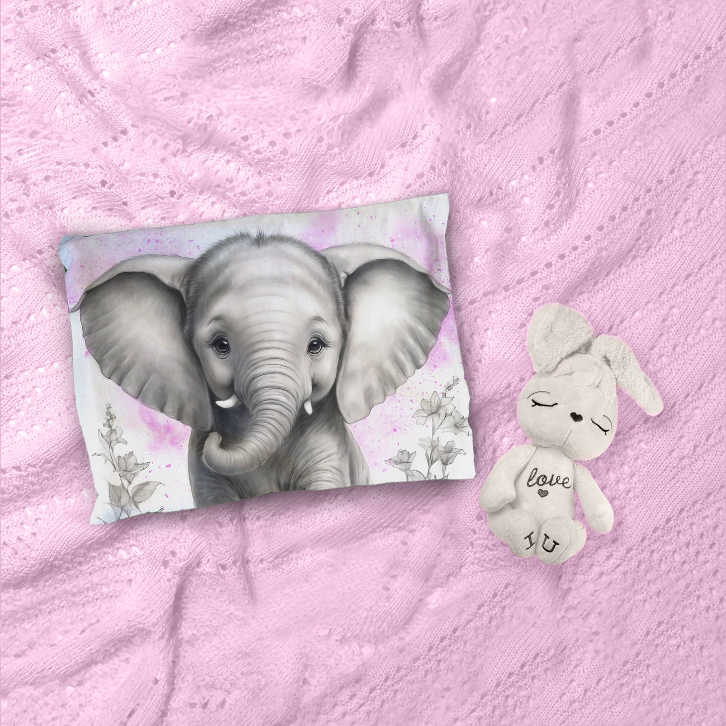 Pink Baby Elephant By Nathan Pieterse Cot Duvet Set